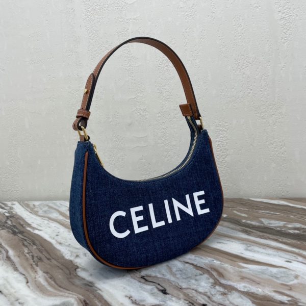 CELINE AVA TRIOMPHE navy blue denim handbag 3
