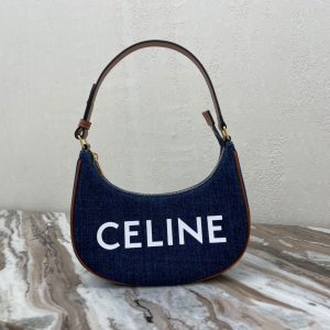 CELINE AVA TRIOMPHE navy blue denim handbag 17