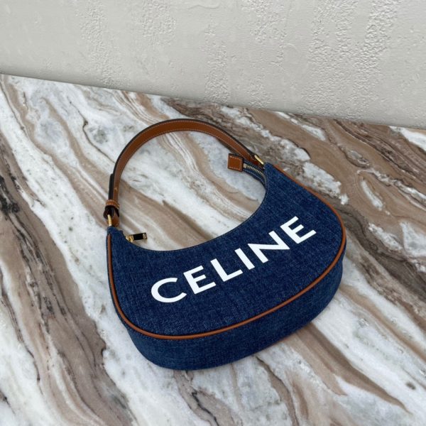 CELINE AVA TRIOMPHE navy blue denim handbag 6