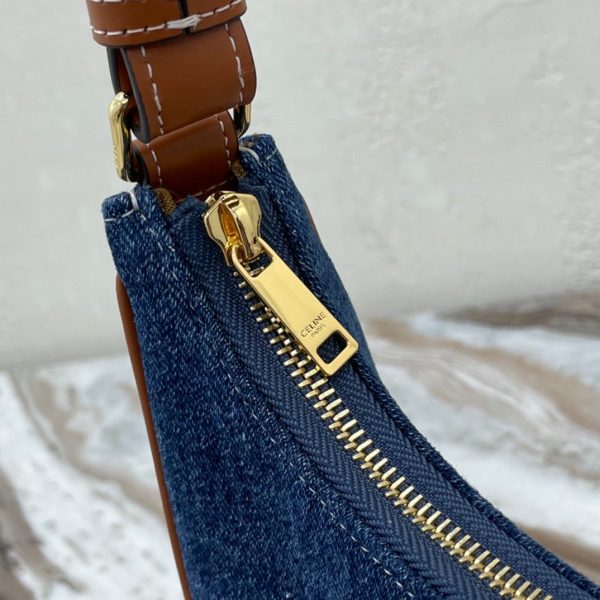 CELINE AVA TRIOMPHE navy blue denim handbag 8