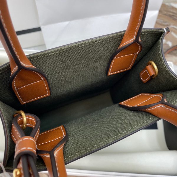 CELINE CABAS TRIOMPHE Textile fabric small vertical handbag 2