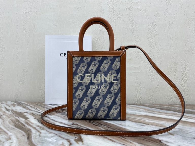 CELINE CABAS TRIOMPHE Textile fabric small vertical handbag - Order ...