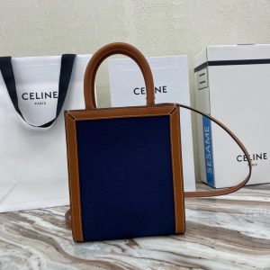 CELINE CABAS TRIOMPHE Textile fabric small vertical handbag 11