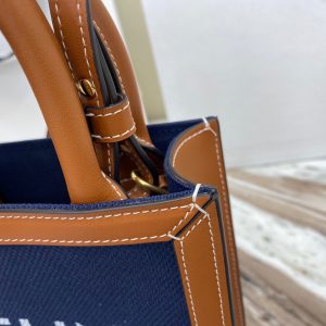 CELINE CABAS TRIOMPHE Textile fabric small vertical handbag 12