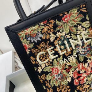 CELINE CABAS TRIOMPHE Textile fabric small vertical handbag 14