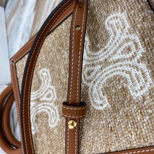 CELINE CABAS TRIOMPHE Textile fabric small vertical handbag 15