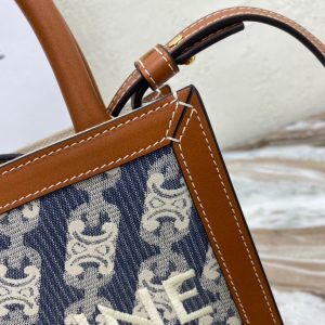 CELINE CABAS TRIOMPHE Textile fabric small vertical handbag 17