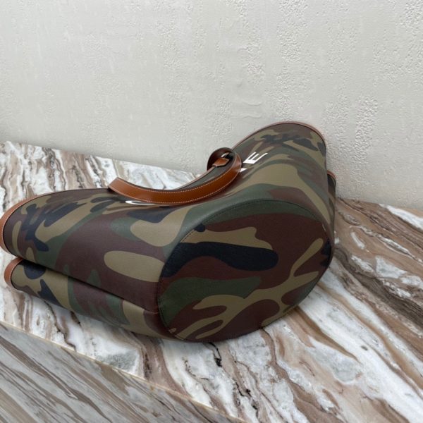 CELINE COUFFIN medium camouflage canvas logo print handbag 4