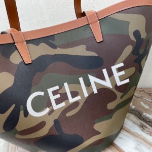 CELINE COUFFIN medium camouflage canvas logo print handbag 12