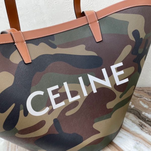 CELINE COUFFIN medium camouflage canvas logo print handbag 5