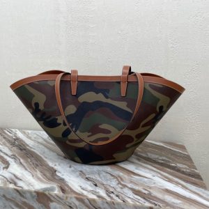 CELINE COUFFIN medium camouflage canvas logo print handbag 14