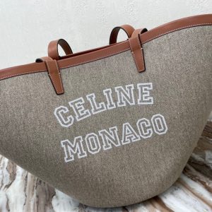 CELINE COUFFIN medium textile logo print handbag 14