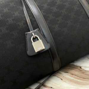 CELINE Medium logo embroidered cow leather travel bag 15