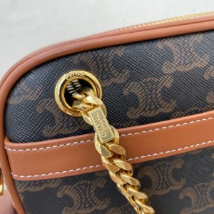 CELINE PATAPANS Small Logo Print Wagyu Leather Handbag 10