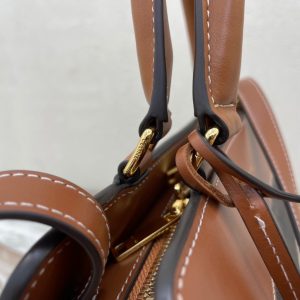 CELINE SMALL CABAS DE FRANCE IN TRIOMPHE CANVAS AND CALFSKIN TAN 12