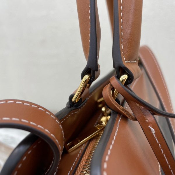 CELINE SMALL CABAS DE FRANCE IN TRIOMPHE CANVAS AND CALFSKIN TAN 4