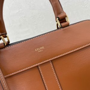 CELINE SMALL CABAS DE FRANCE IN TRIOMPHE CANVAS AND CALFSKIN TAN 15