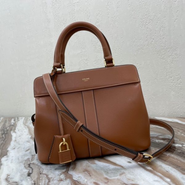 CELINE SMALL CABAS DE FRANCE IN TRIOMPHE CANVAS AND CALFSKIN TAN 1