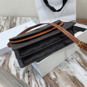 CELINE TRIOMPHE canvas and smooth lambskin strap wallet 11