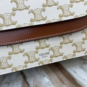 CELINE TRIOMPHE canvas and smooth lambskin strap wallet 13