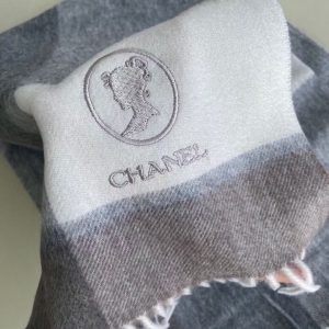 CHANEL WOOL CASHMERE LONG SCARF 6