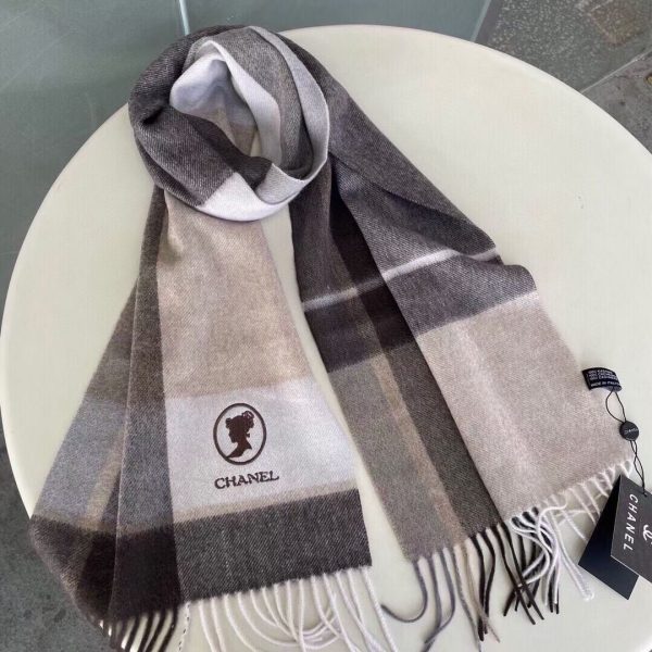 CHANEL WOOL CASHMERE LONG SCARF 3