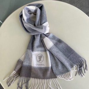 CHANEL WOOL CASHMERE LONG SCARF 7