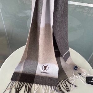 CHANEL WOOL CASHMERE LONG SCARF 10
