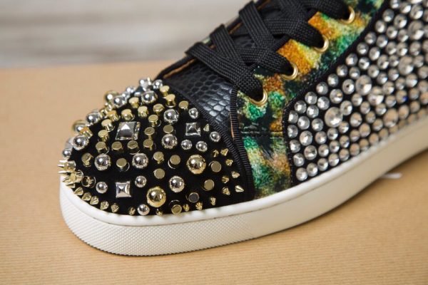 CHRISTIAN LOUBOUTIN Spike Accents Suede Sneakers 7