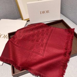 DIOR Velvet Jacquard Embroidered Character Square Scarf 7