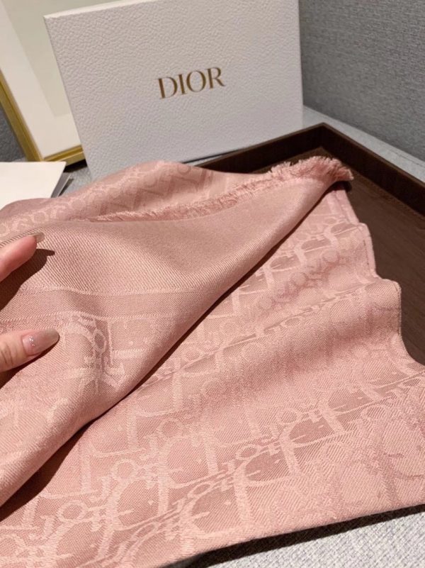 DIOR Velvet Jacquard Embroidered Character Square Scarf 2