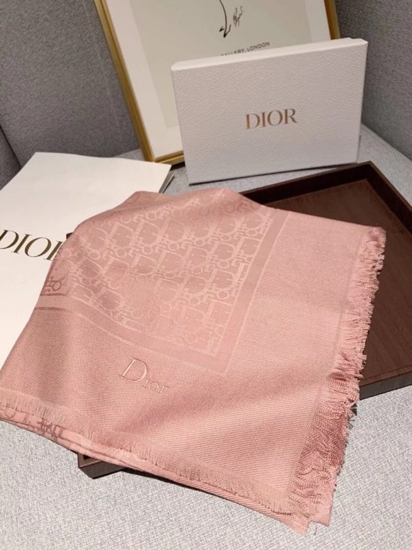 DIOR Velvet Jacquard Embroidered Character Square Scarf 3