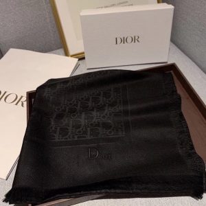 DIOR Velvet Jacquard Embroidered Character Square Scarf 8