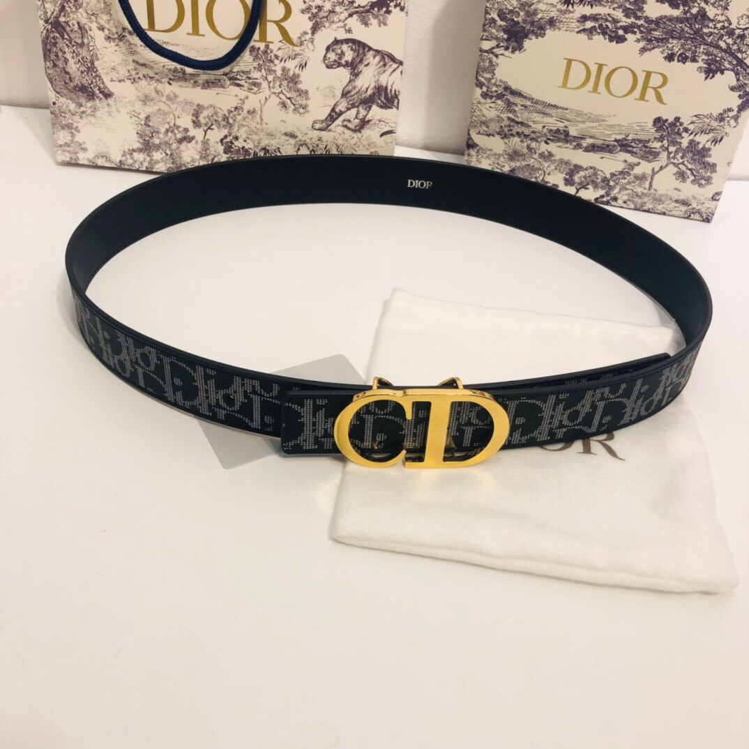 Dior 35mm Oblique Galaxy Logo CD gold Belts - Order Hàng Quảng Châu
