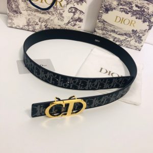 Dior 35mm Oblique Galaxy Logo CD gold Belts 17