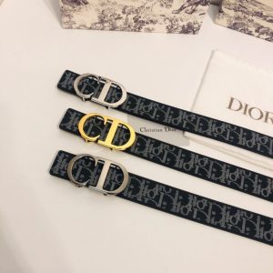 Dior 35mm Oblique Galaxy Logo CD gold Belts 18