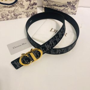 Dior 35mm Oblique Galaxy Logo CD gold Belts 19