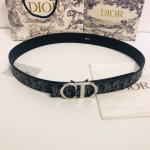 Dior 35mm Oblique Galaxy Logo CD silver Belts 12