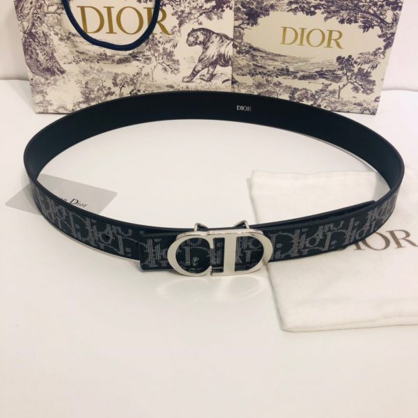 Dior 35mm Oblique Galaxy Logo CD silver Belts 3