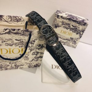 Dior 35mm Oblique Galaxy Logo CD silver Belts 15