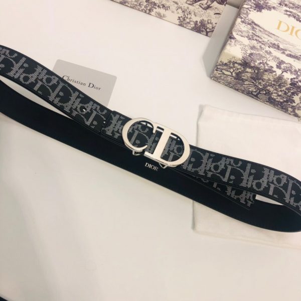 Dior 35mm Oblique Galaxy Logo CD silver Belts 9