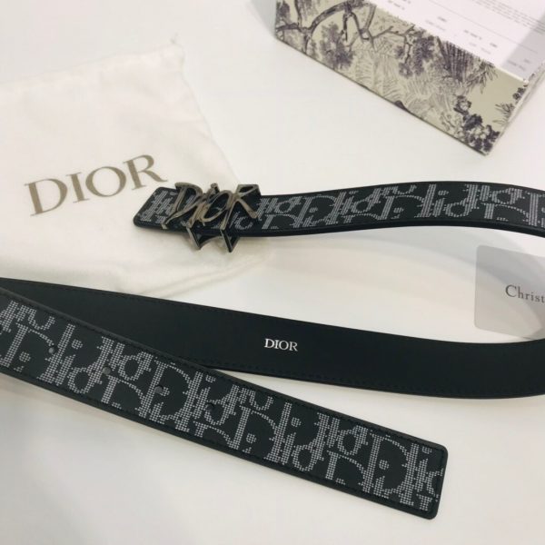 Dior 35mm Oblique Galaxy Logo DIOR black Belts 9