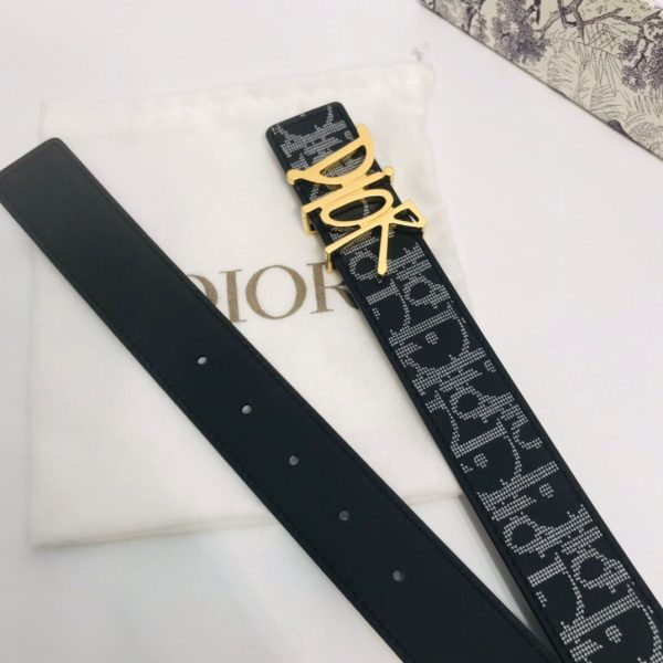 Dior 35mm Oblique Galaxy Logo DIOR gold Belts 7
