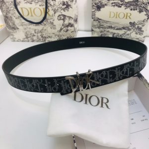 Dior 35mm Oblique Galaxy Logo DIOR silver Belts 11