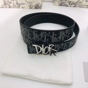 Dior 35mm Oblique Galaxy Logo DIOR silver Belts 14