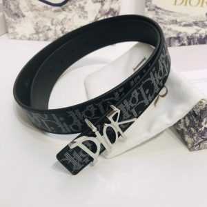 Dior 35mm Oblique Galaxy Logo DIOR silver Belts 15