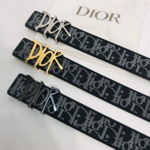Dior 35mm Oblique Galaxy Logo DIOR silver Belts 18