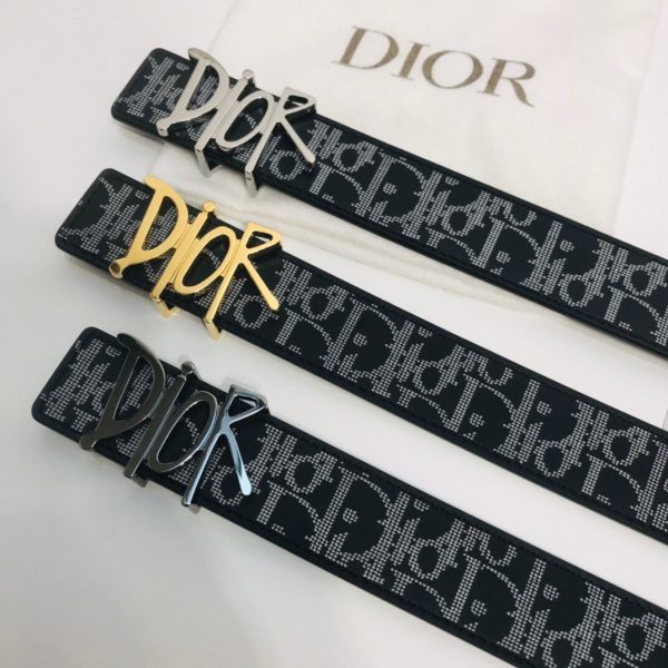 Dior 35mm Oblique Galaxy Logo DIOR silver Belts 9