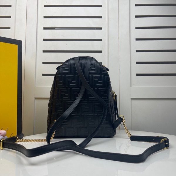 FENDI BACKPACK MINI Black leather FF backpack 3