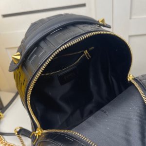 FENDI BACKPACK MINI Black leather FF backpack 15